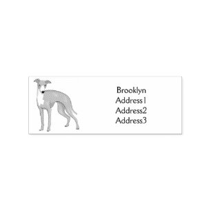 Greyhound dog cartoon illustration gummistempel