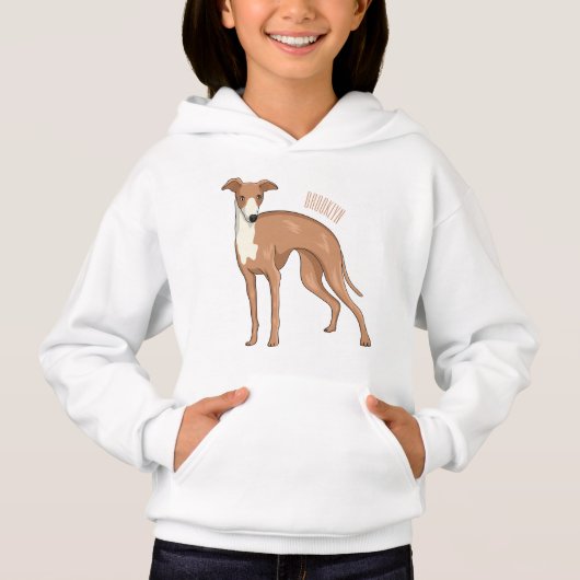 Greyhound dog cartoon illustration hoodie (Vorderseite)