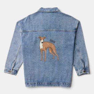 Greyhound dog cartoon illustration jeansjacke