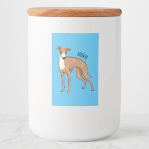 Greyhound dog cartoon illustration  lebensmitteletikett