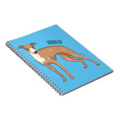 Greyhound dog cartoon illustration notizblock (Rechte Seite)