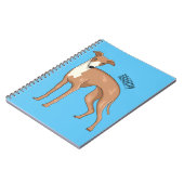 Greyhound dog cartoon illustration notizblock (Linke Seite)