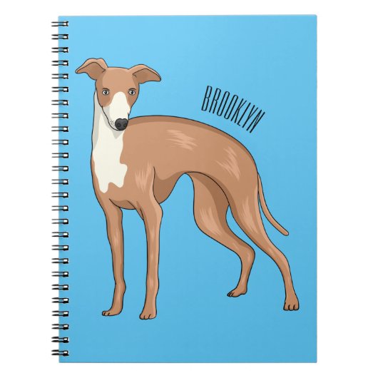 Greyhound dog cartoon illustration notizblock (Vorderseite)