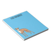 Greyhound dog cartoon illustration notizblock (angewinkelt)
