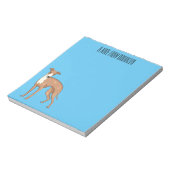 Greyhound dog cartoon illustration notizblock (Rotiert)