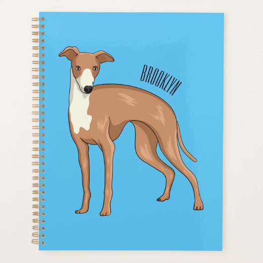Greyhound dog cartoon illustration planer (Vorderseite)