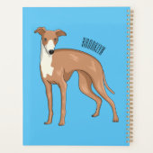 Greyhound dog cartoon illustration planer (Rückseite)