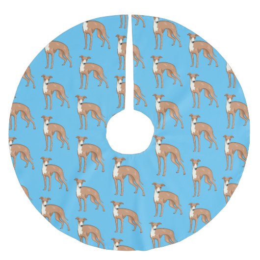 Greyhound dog cartoon illustration polyester weihnachtsbaumdecke (Vorderseite)