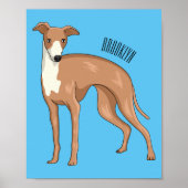 Greyhound dog cartoon illustration poster (Vorne)
