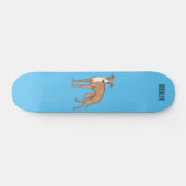 Greyhound dog cartoon illustration skateboard (Horizontal)