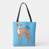 Greyhound dog cartoon illustration tasche (Rückseite)