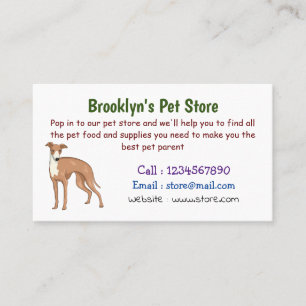 Greyhound dog cartoon illustration visitenkarte