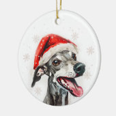 Greyhound Dog Christmas Personalized Keramik Ornament (Links)