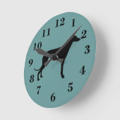 Greyhound Dog Clock Runde Wanduhr (Winkel)