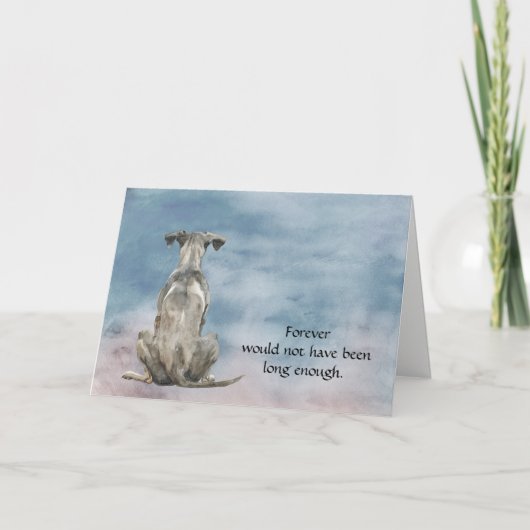 Greyhound Dog Condolence Sympathy Card Feiertagskarte (Vorderseite)