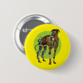 Greyhound Dog Cyborg Design Button (Vorne & Hinten)