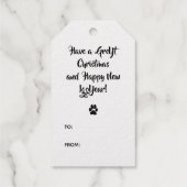 Greyhound Dog Elegante Silhouette Howlidays Geschenkanhänger (Rückseite)