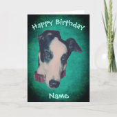 Greyhound Dog Face Personalisiert Geburtstag Karte (Vorderseite)