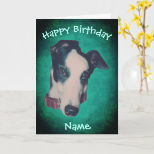 Greyhound Dog Face Personalisiert Geburtstag  Karte