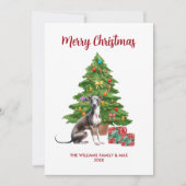 Greyhound Dog Familie Weihnachten (Vorderseite)