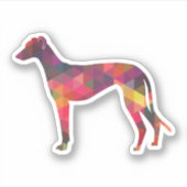 Greyhound Dog Geometric Muster Silhouette Multi Aufkleber (Vorderseite)
