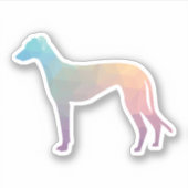 Greyhound Dog Geometric Muster Silhouette Pastell Aufkleber (Vorderseite)
