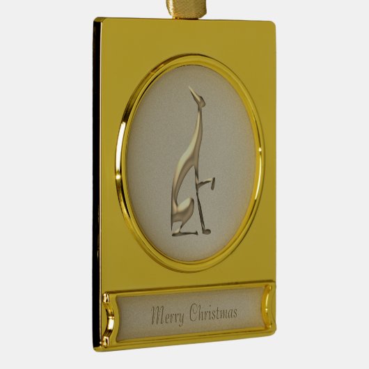 Greyhound Dog Gold Banner-Ornament Gold (Rechts)