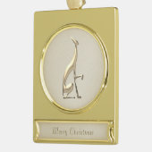 Greyhound Dog Gold Banner-Ornament Gold (Links)