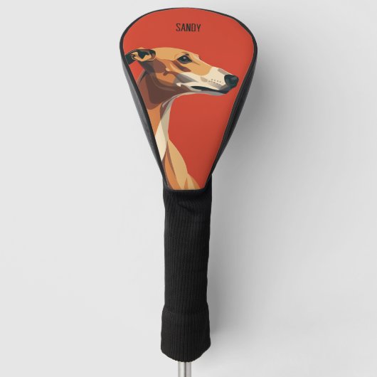 Greyhound Dog Golf Headcover (Vorderseite)