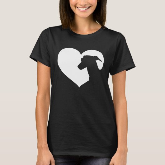 Greyhound Dog Heart Silhouette  Greyhound T-Shirt (Vorderseite)