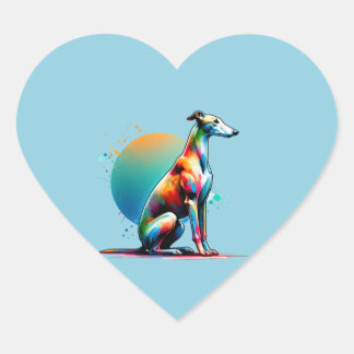 Greyhound Dog Herz-Aufkleber