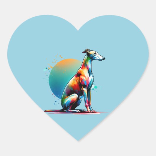 Greyhound Dog Herz-Aufkleber (Vorderseite)