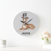 Greyhound Dog Illustration Große Wanduhr (Zuhause)