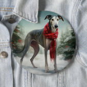 Greyhound Dog in Schneehocht Button (Beispiel)
