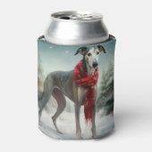 Greyhound Dog in Schneehocht Dosenkühler (Kanne Vorderseite)