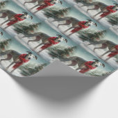 Greyhound Dog in Schneehocht Geschenkpapier (Ecke)