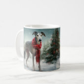 Greyhound Dog in Schneehocht Kaffeetasse (Vorderseite Links)