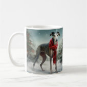 Greyhound Dog in Schneehocht Kaffeetasse (Links)