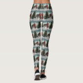 Greyhound Dog in Schneehocht Leggings (Rückseite)