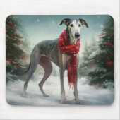 Greyhound Dog in Schneehocht Mousepad (Vorne)