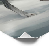 Greyhound Dog in Schneehocht Poster (Ecke)