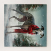 Greyhound Dog in Schneehocht Puzzle (Horizontal)