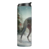 Greyhound Dog in Schneehocht Thermosbecher (Nach links gedreht)