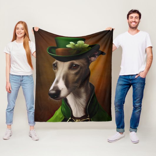 Greyhound Dog in St. Patrick's Day Dress Fleecedecke (Beispiel)