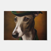 Greyhound Dog in St. Patrick's Day Dress Fußmatte (Vorderseite)