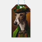 Greyhound Dog in St. Patrick's Day Dress Geschenkanhänger (Rückseite)