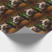 Greyhound Dog in St. Patrick's Day Dress Geschenkpapier (Ecke)