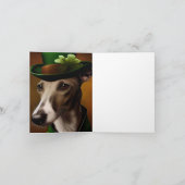 Greyhound Dog in St. Patrick's Day Dress Karte (Innenseite)