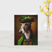 Greyhound Dog in St. Patrick's Day Dress Karte (Gelbe Blume)
