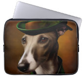 Greyhound Dog in St. Patrick's Day Dress Laptopschutzhülle (Vorderseite)